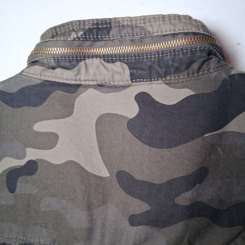 Endless Love Camo Jacket Women M Woodland Camouflage Utility Military Cargo Zip - Picture 11 of 16